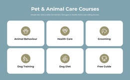 Pet Care Courses - Templates Website Design