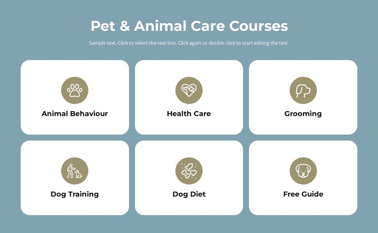 Pet care courses Web Design