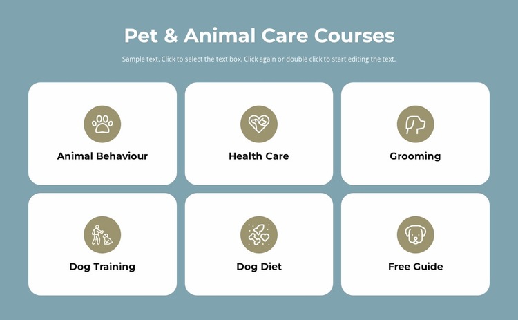 Pet care courses Website Builder Templates