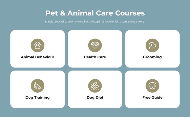 Pet care courses Website Builder Software