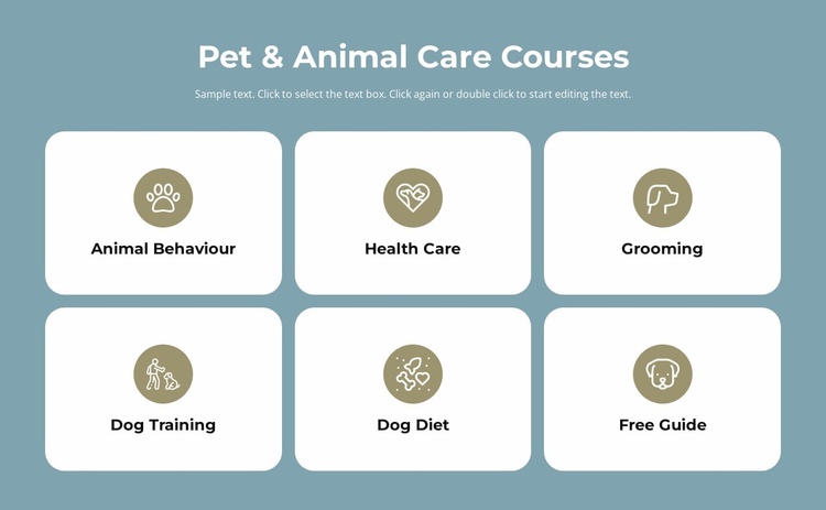Pet care courses Website Template