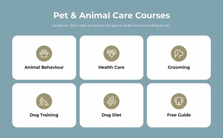Pet care courses WordPress Website Builder