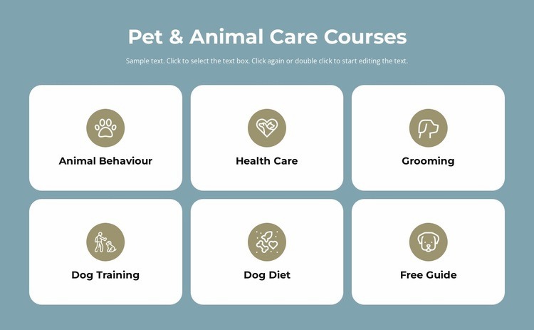 Pet care courses Wysiwyg Editor Html 