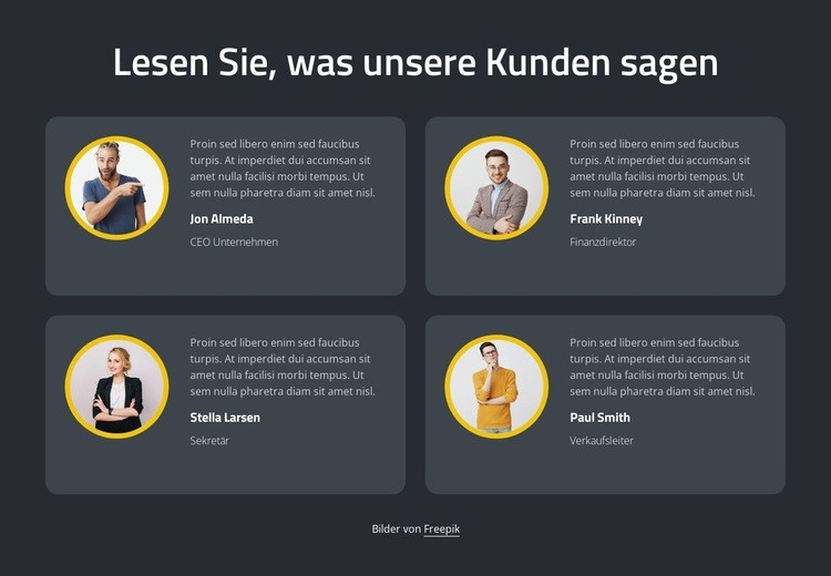 Erstaunliche Rückmeldungen Website design