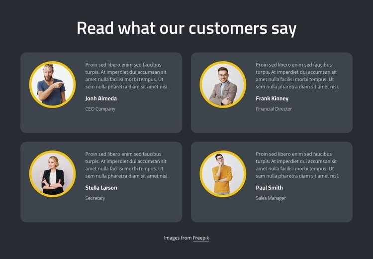 Amazing feedbacks Homepage Design