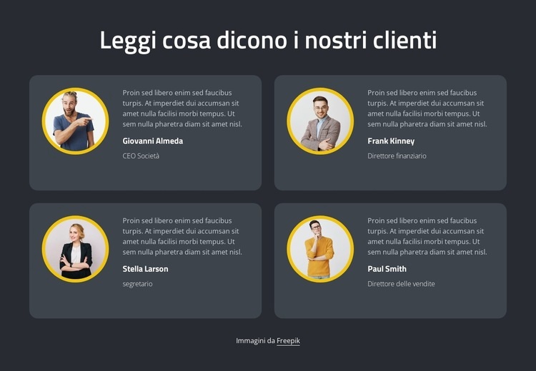 Feedback incredibili Modelli di Website Builder