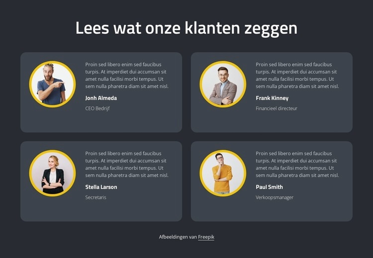 Geweldige feedback Website Builder-sjablonen