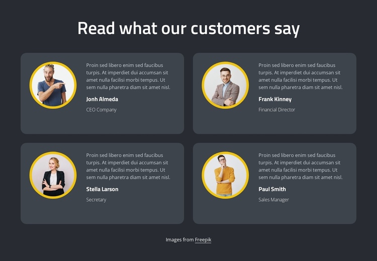 Amazing feedbacks One Page Template