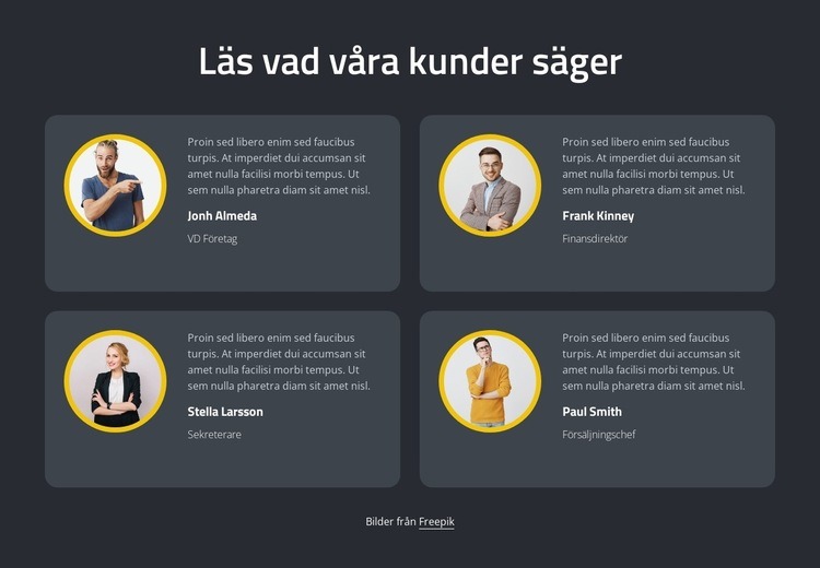 Fantastiska återkopplingar HTML-mall