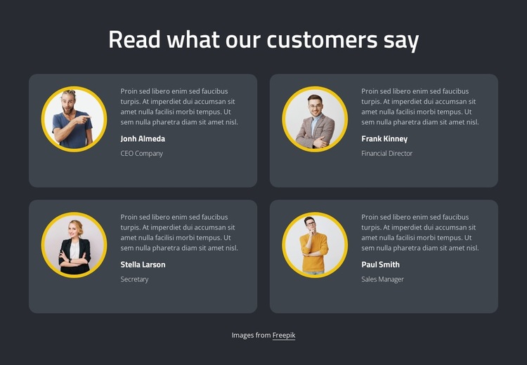 Amazing feedbacks Website Builder Templates