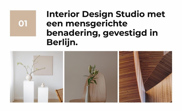 Interieur in warme toon Sjabloon voor één pagina