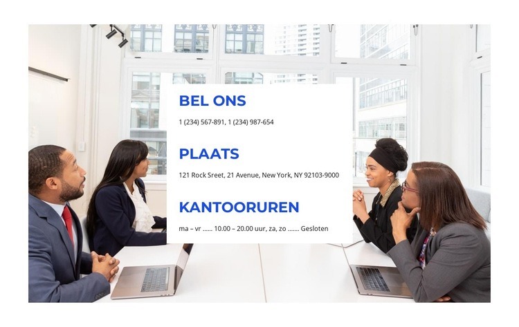 Teamwerk op kantoor Website mockup