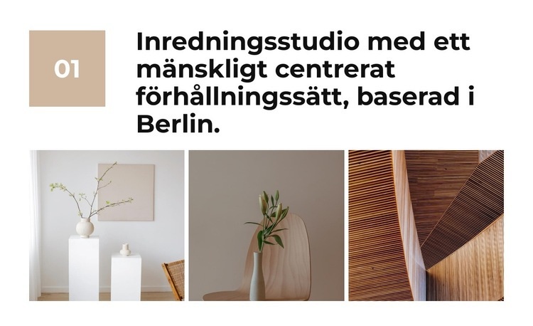 Interiör i varm ton Hemsidedesign