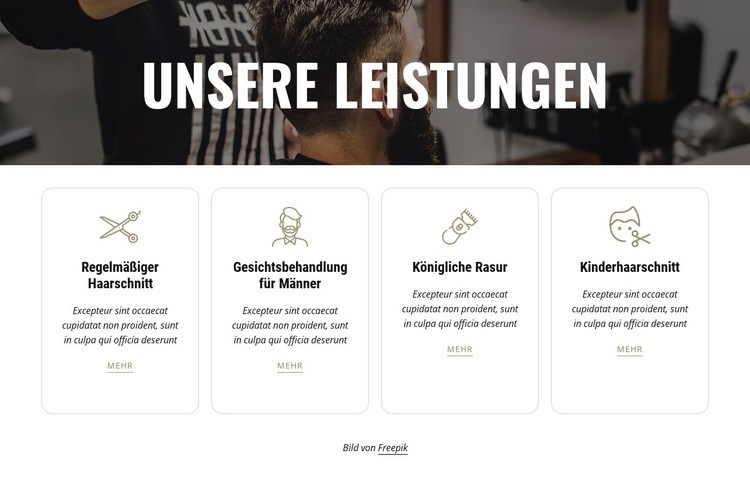 Bartmodellierung und Gesichtsbehandlungen Website Builder-Vorlagen