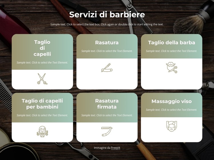 Servizi di taglio, barba e barba Modello CSS