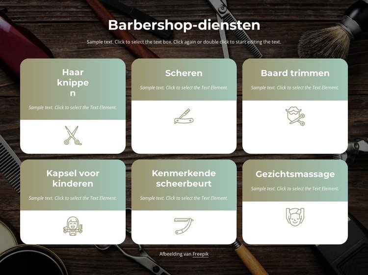 Kap-, baard- en scheerservice Bestemmingspagina