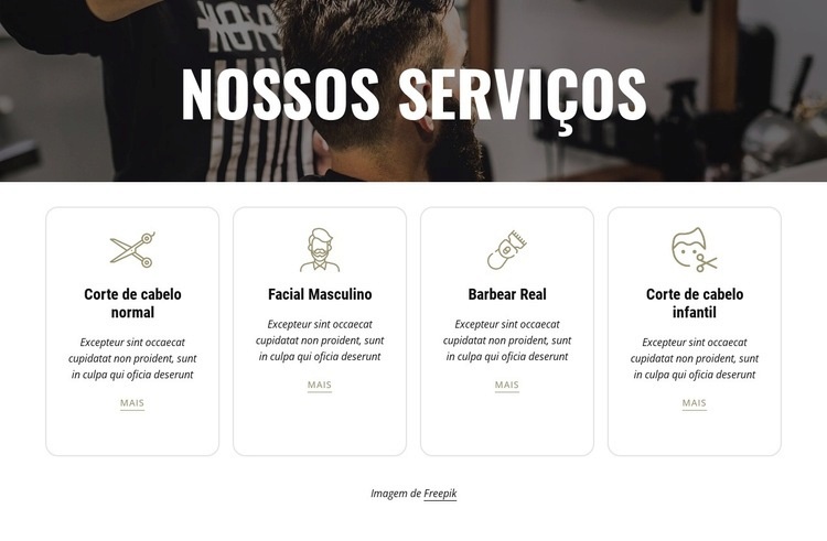 Escultura de barba e tratamentos faciais Landing Page