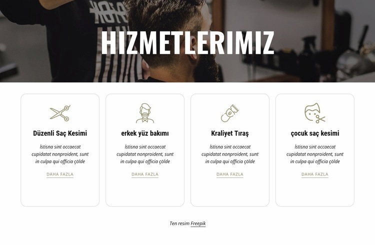 Sakal şekillendirme ve yüz bakımı Web Sitesi Mockup'ı