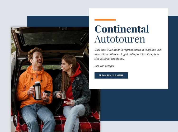 Kontinentale Autotouren Website-Modell