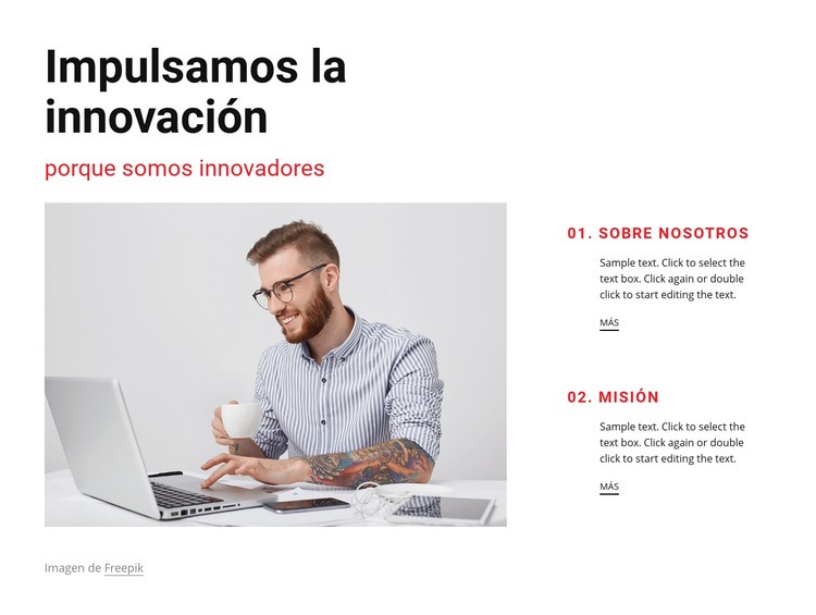 Somos innovadores Página de destino