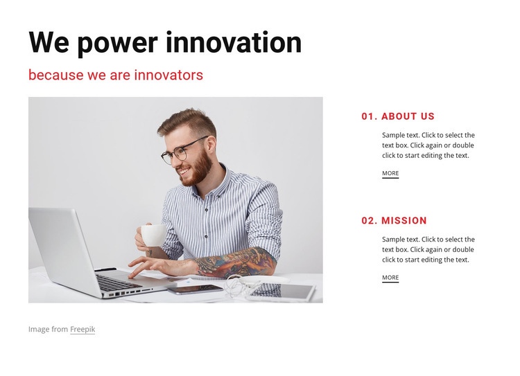 We are innovators Homepage Design