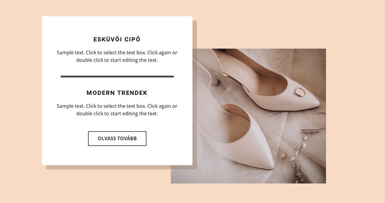Esküvői cipő HTML Sablon