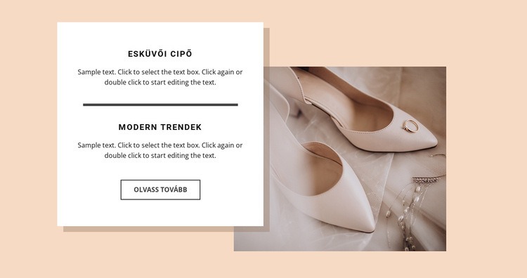 Esküvői cipő Weboldal tervezés
