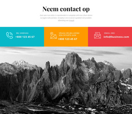 Gekleurd Neem Contact Met Ons Op Creatief Bureau