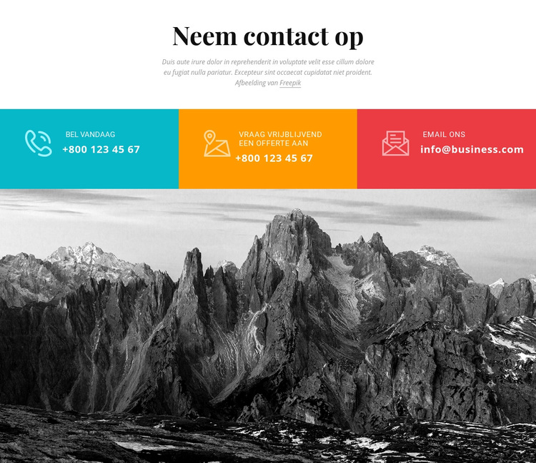 Gekleurd neem contact met ons op WordPress-thema