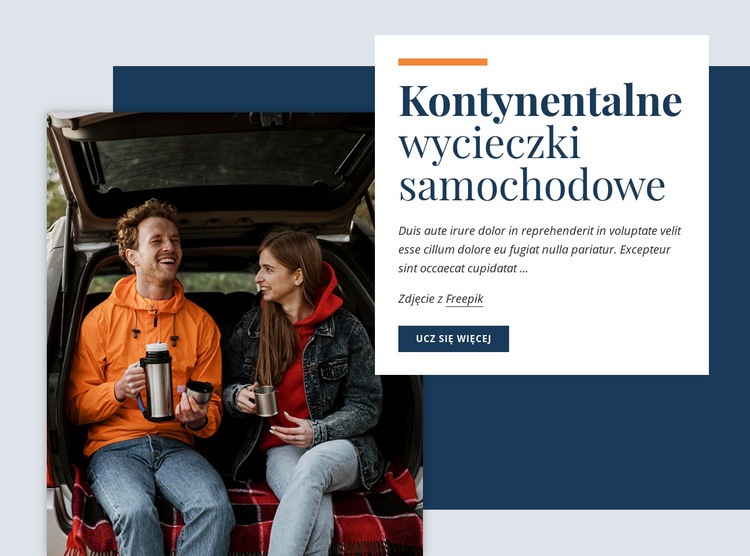 Continental Car Tours Makieta strony internetowej