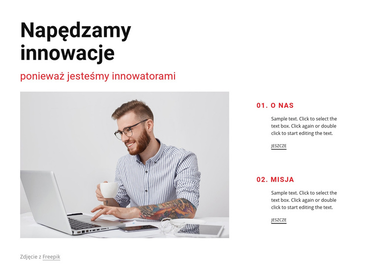 Jesteśmy innowatorami Motyw WordPress