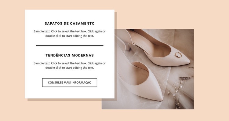 Sapatos de casamento Landing Page