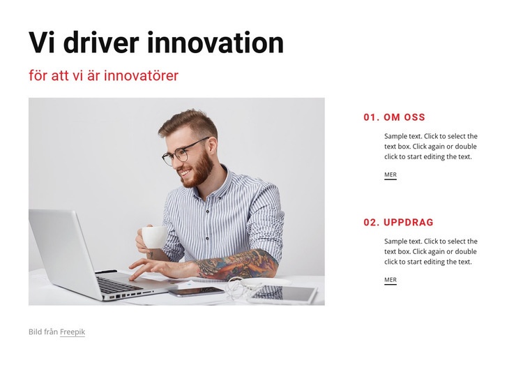 Vi är innovatörer Webbplats mall