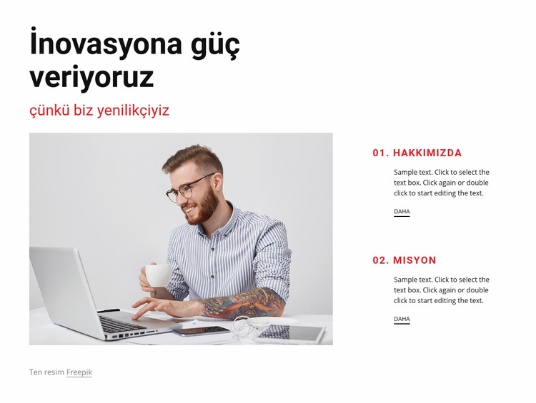 Biz yenilikçiyiz Joomla Şablonu