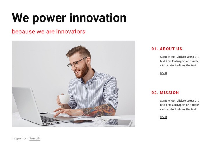 We are innovators Web Page Designer