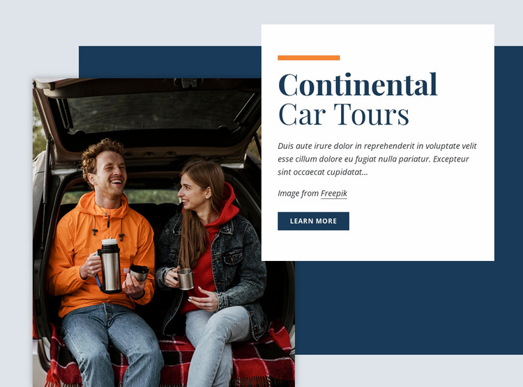 Continental Car Tours Website Mockup