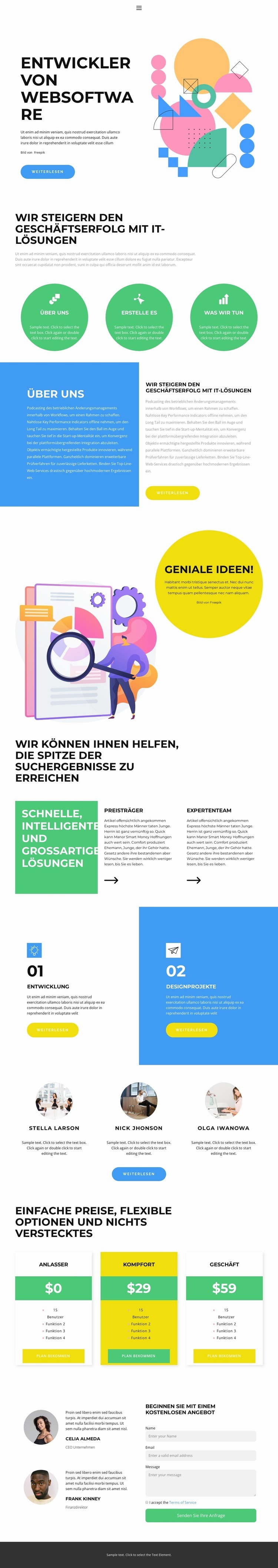 Entwicklung von Grund auf Website design