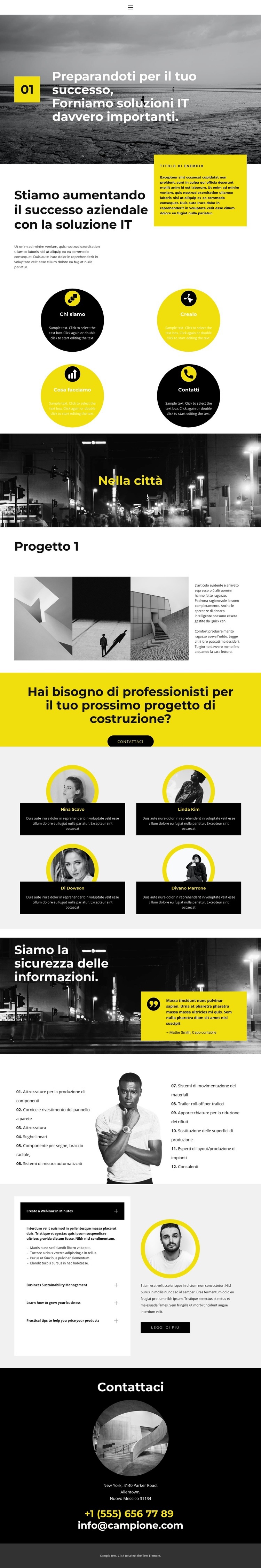 Raggiungere il successo Modelli di Website Builder