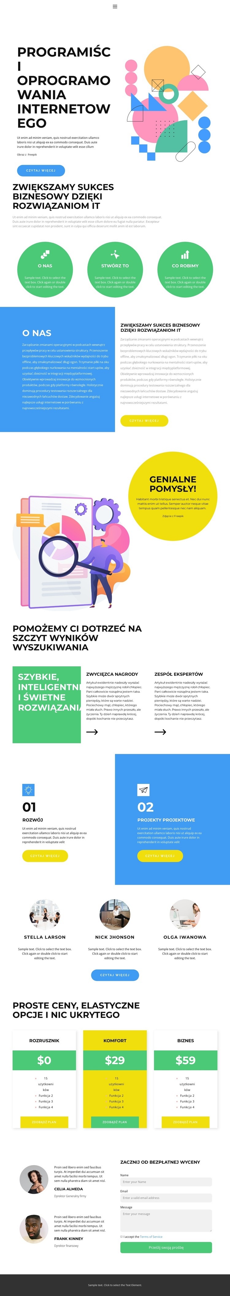 Rozwój od podstaw Projekt strony internetowej