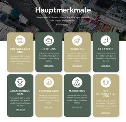 8 Hauptmerkmale - Vollständig Responsive Vorlage