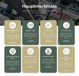 8 Hauptmerkmale - Funktionale Joomla-Vorlage