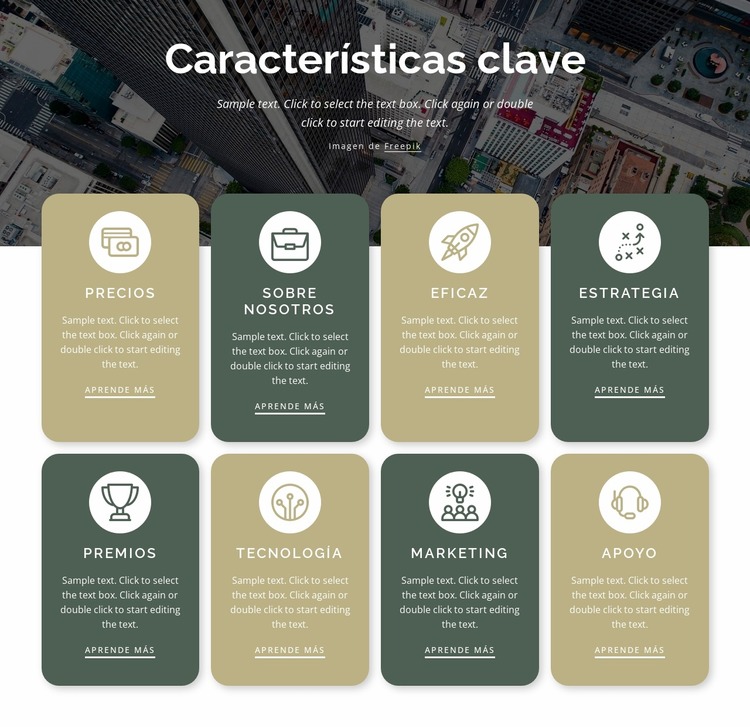 8 características clave Plantilla Joomla