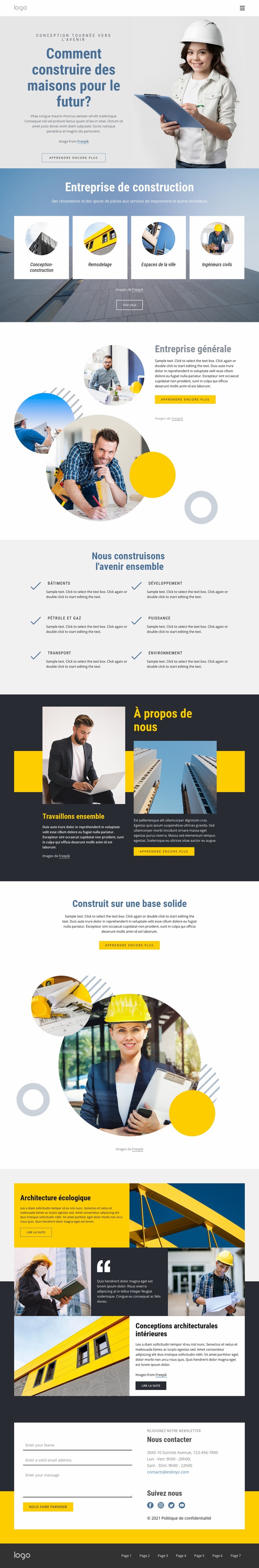 Entreprise générale Modèles de constructeur de sites Web