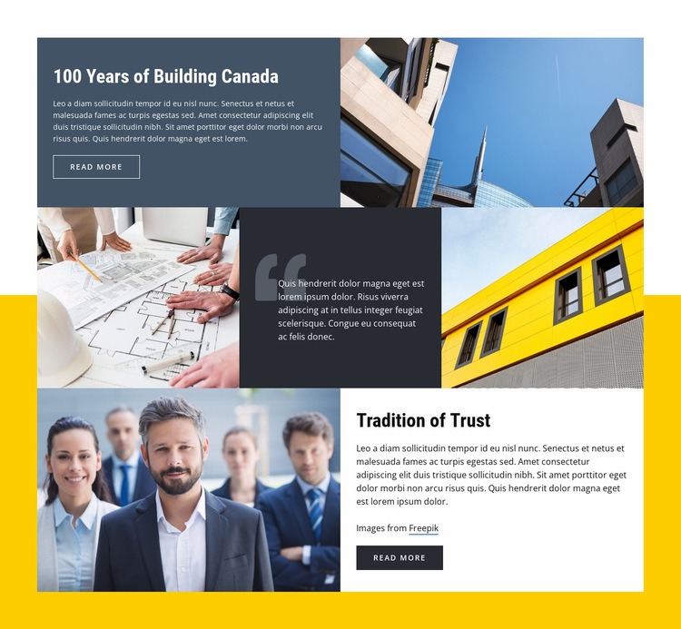 Tradition of trust Homepage Design