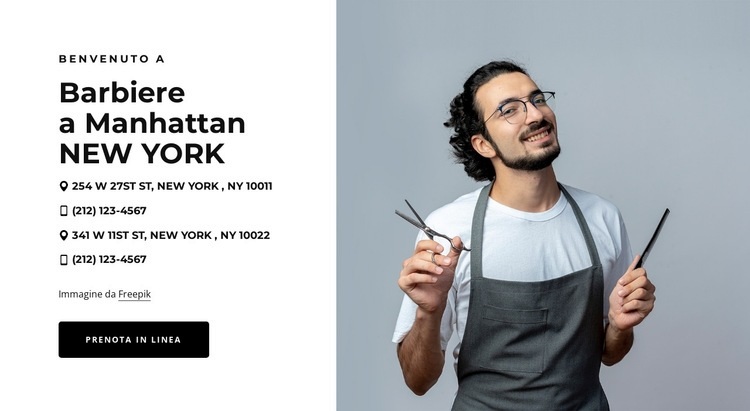 Barbiere a New York Mockup del sito web