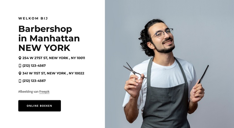 Kapperszaak in New York WordPress-thema