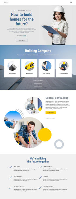 One Page Template For General Contracting Company