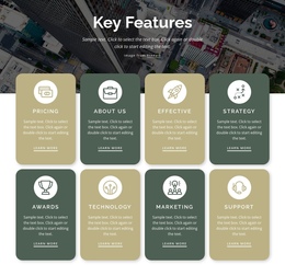 Awesome One Page Template For 8 Key Features