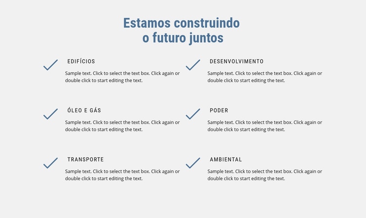 Estamos construindo o futuro Construtor de sites HTML