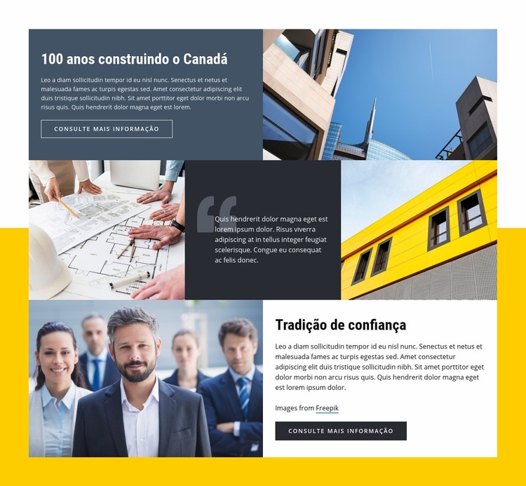 Tradição de confiança Modelos de construtor de sites